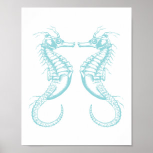 Nautical Vintage Marine Seahorse Poster