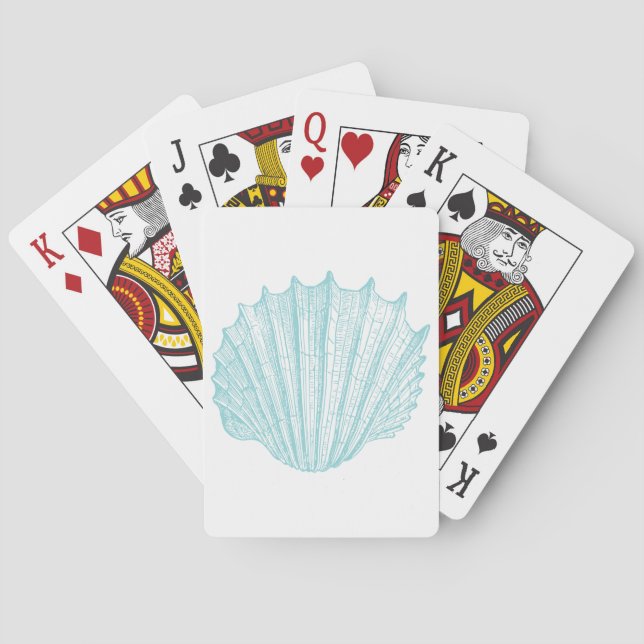 Nautical Vintage Marine Seashell Poker Cards (Back)