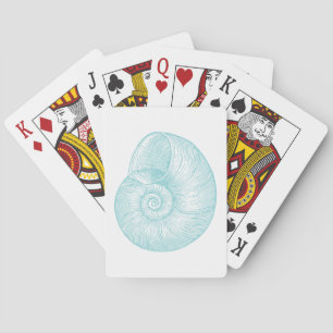 Nautical Vintage Marine Seashell Poker Cards