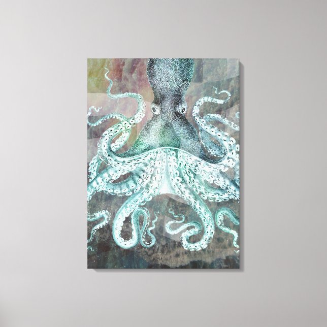 Nautical Vintage Octopus Canvas Print (Front)