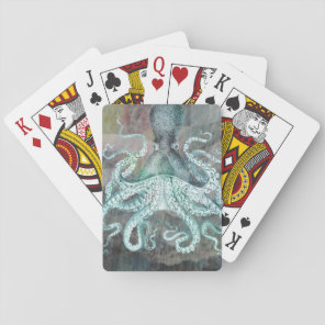 Nautical Vintage Octopus Playing Cards