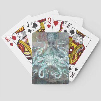 Nautical Vintage Octopus Poker Cards