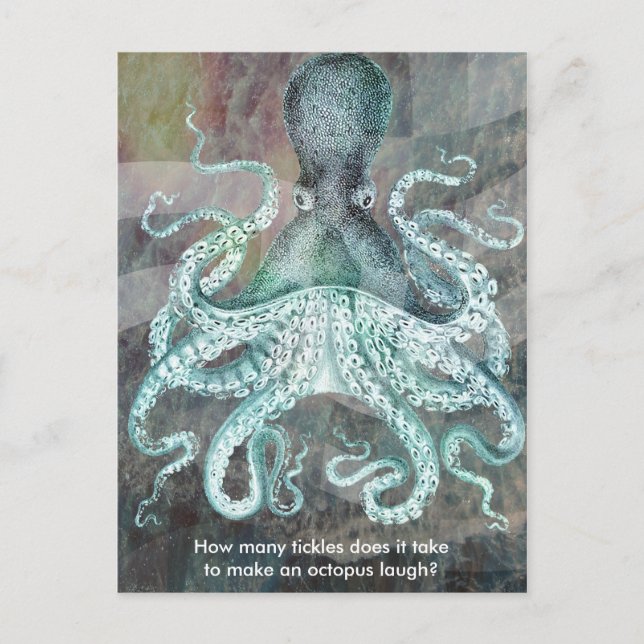 Nautical Vintage Octopus Postcard (Front)