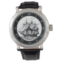 Nautical Vintage Sailing Ship Watch Nautical Vintage Sailing Ship Watch