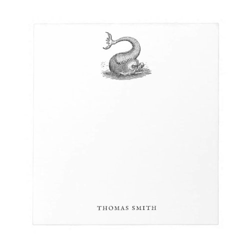 Nautical Vintage Sea Monster Fish Boat Personal Notepad