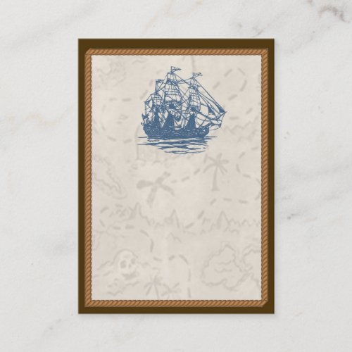 Nautical Vintage Ship Treasure Map Business Card