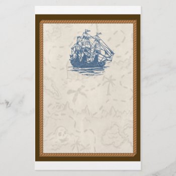 Nautical Vintage Ship Treasure Map Stationery by CuteLittleTreasures at Zazzle