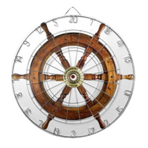 Nautical Vintage Ship Wheel Wooden Helm Dart Board