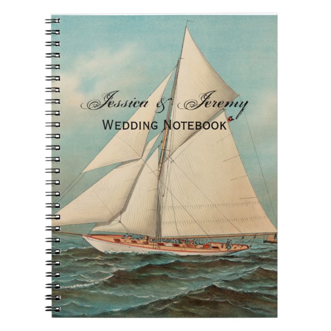 Nautical Vintage Yachts Racing #1 Notebook (Front)