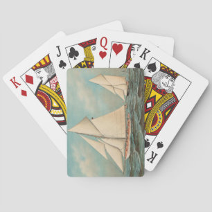 Nautical Vintage Yachts Racing #1 Poker Cards