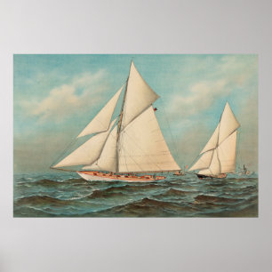 Nautical Vintage Yachts Racing #1 Poster
