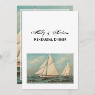 Nautical Vintage Yachts Racing #1 Rehearsal Dinner Invitation