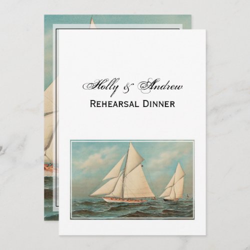 Nautical Vintage Yachts Racing 1 Rehearsal Dinner Invitation