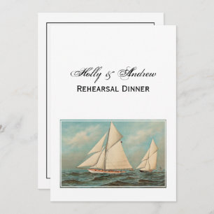 Nautical Vintage Yachts Racing #1 Rehearsal Dinner Invitation