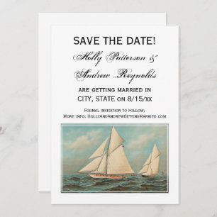 Nautical Vintage Yachts Racing #1 Save the Date Invitation
