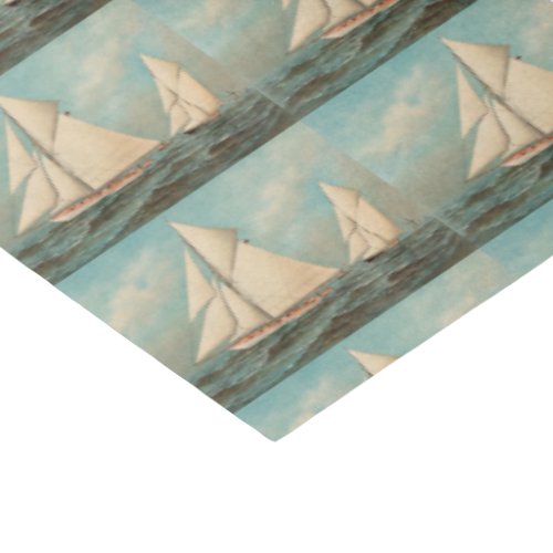 Nautical Vintage Yachts Racing 1 Tiled Tissue Paper