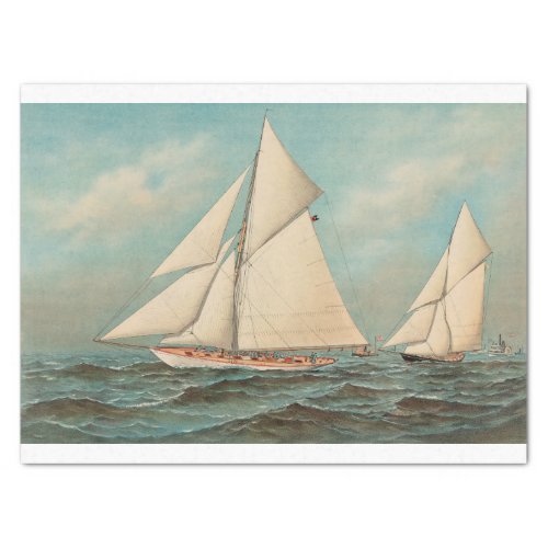 Nautical Vintage Yachts Racing 1 Tissue Paper
