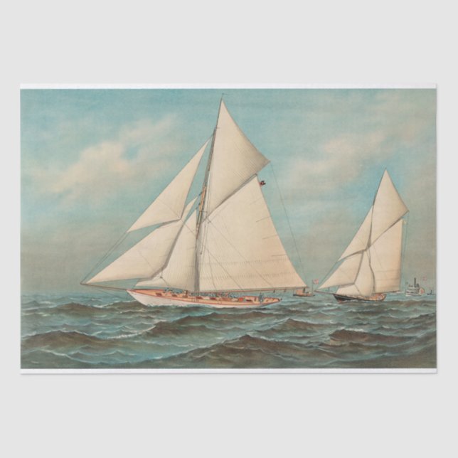 Nautical Vintage Yachts Racing #1 Tissue Paper (Front)