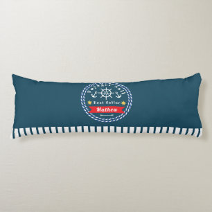 Nautical Voyager Best Sailor Dark Blue Body Pillow