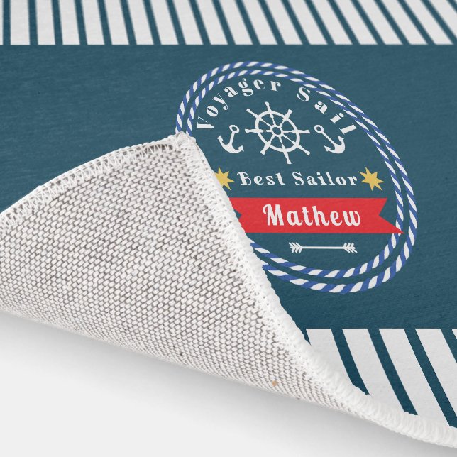 Nautical Voyager Best Sailor Dark Blue Rug (Indoor)