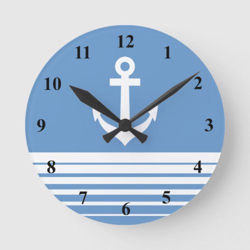 Nautical wall clock with ship anchor
