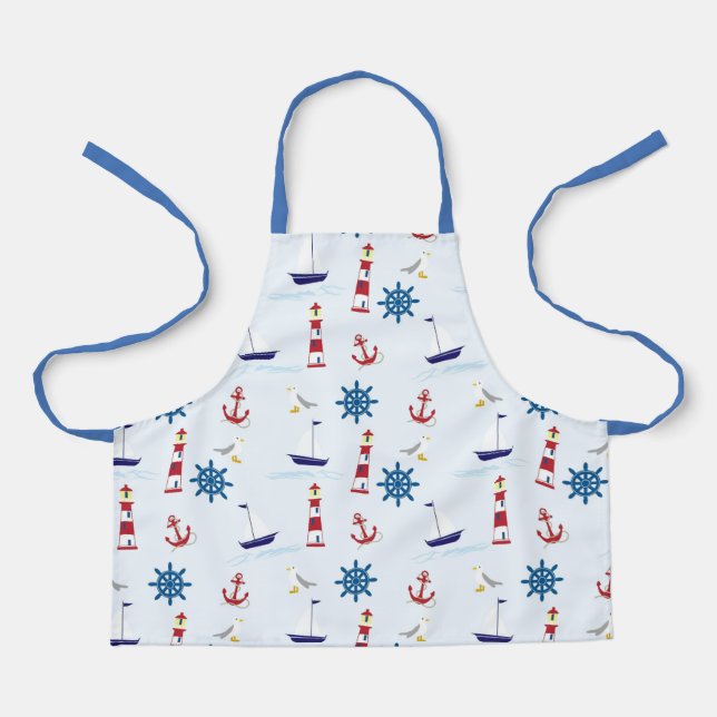 nautical-wallpaper-background-paper apron (Front)