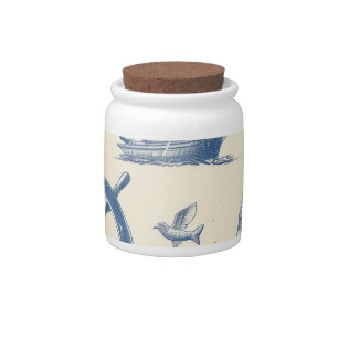 Nautical Watch with Anchor and Ship Wheel Design Candy Jar