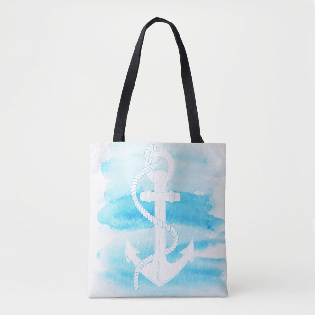 Nautical - Watercolor Anchor (1) - All Options Tote Bag (Front)