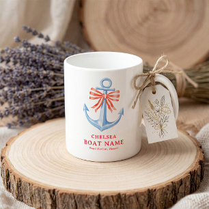 Nautical Watercolor Anchor Personalized Coffee Mug