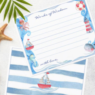 Nautical Watercolor Baby Shower Words of Wisdom