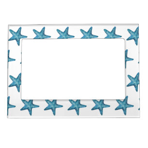 Nautical Watercolor Blue Starfish Magnetic Frame
