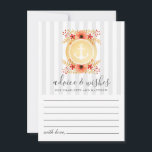 Nautical Watercolor Floral Gold Anchor Wedding Advice Card<br><div class="desc">Nautical anchor wedding advice & wishes card  design featuring gold and stripes pattern background with watercolor floral details.</div>