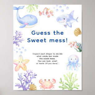 Nautical watercolor - Guess the sweet mess Poster
