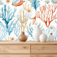 Nautical Watercolor Pattern: Coral Reef Delights