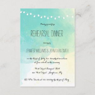 Nautical watercolor rehearsal dinner invitations