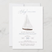 Nautical Watercolor Sailboat Baby Shower Invitatio Invitation (Front)