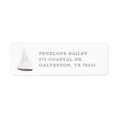 Nautical Watercolor Sailboat Return Address Label