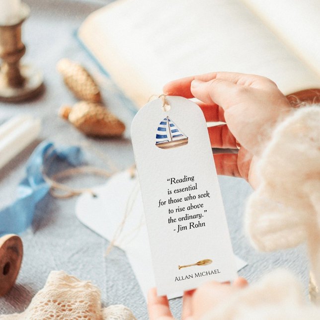 Nautical Watercolor Sailboat with Quote Bookmarks (Creator Uploaded)