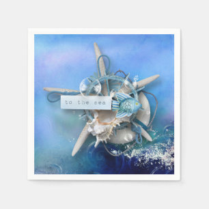 Nautical Watercolor To The Sea Napkins