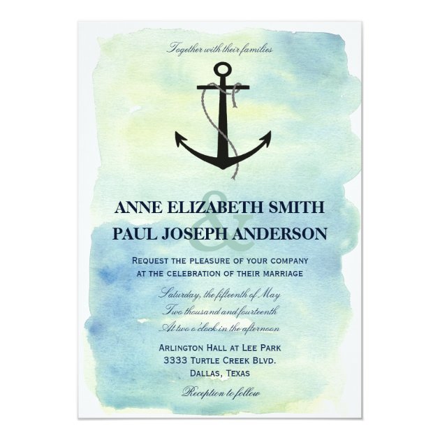 Nautical Watercolor Wedding Invitation