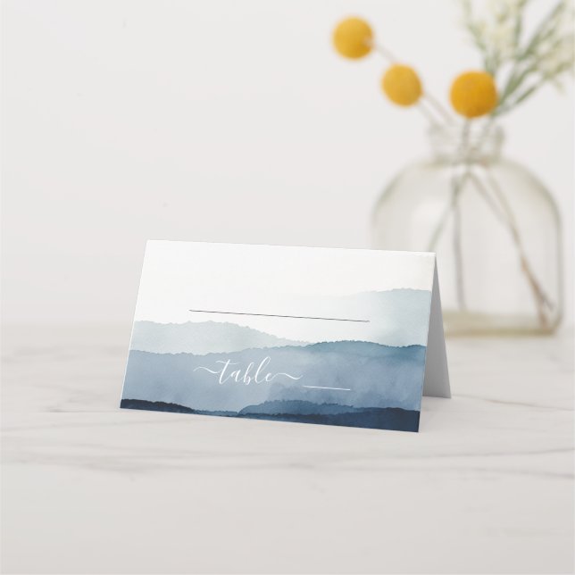 Nautical Watercolor Wedding Place Card (Front)