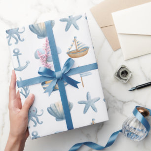 Nautical Watercolor Wrapping Paper