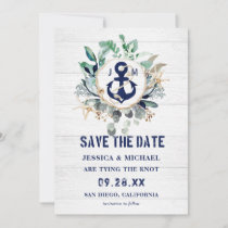 Nautical Watercolor Wreath Anchor Navy Creative Save The Date