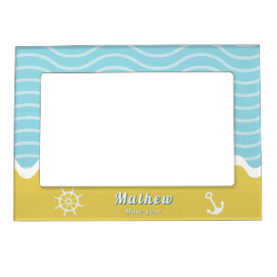 Nautical Wave Yellow Blue Magnetic Frame