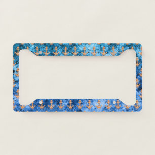 Nautical Waves Design 1   License Plate Frame