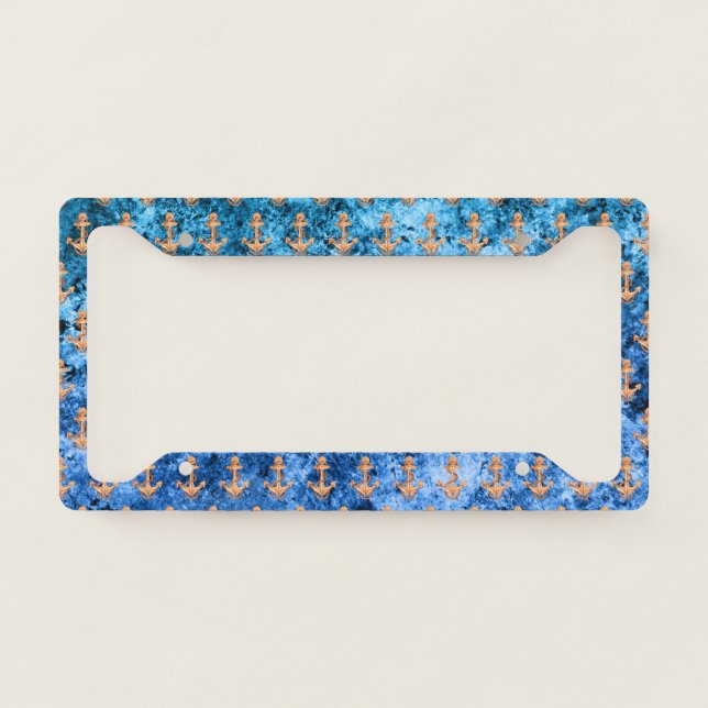 Nautical Waves Design 1   License Plate Frame (Front)