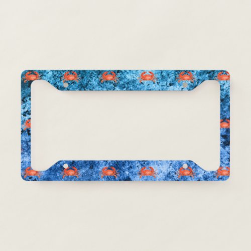 Nautical Waves Design 2  License Plate Frame