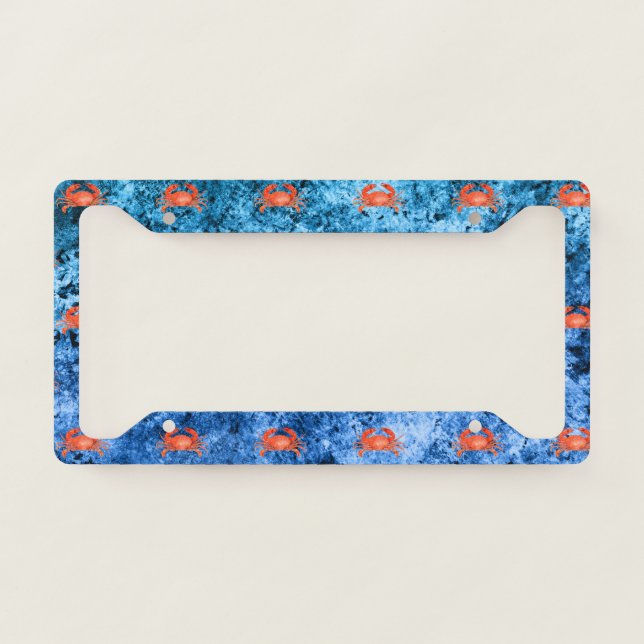 Nautical Waves Design 2  License Plate Frame (Front)