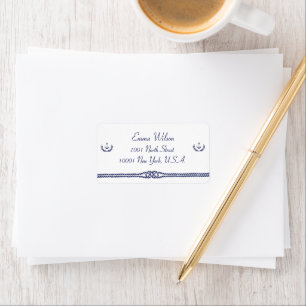 Nautical Wedding Address Labels With With Anchors