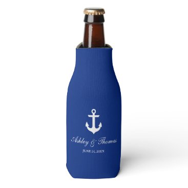 Nautical Wedding Anchor Blue Bottle Cooler Nautical Wedding Anchor Blue Bottle Cooler
